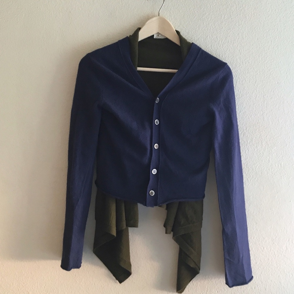 Comme des Garçons | Wool Green and Blue Cardigan